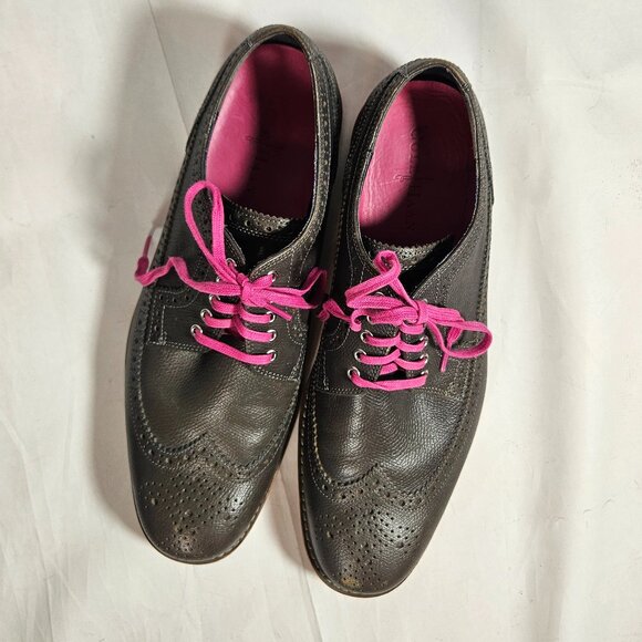 Cole Haan Wingtip Oxfords Gray and Pink Shoes Men\'s Size 10.5 Loafers C11078 main image 12